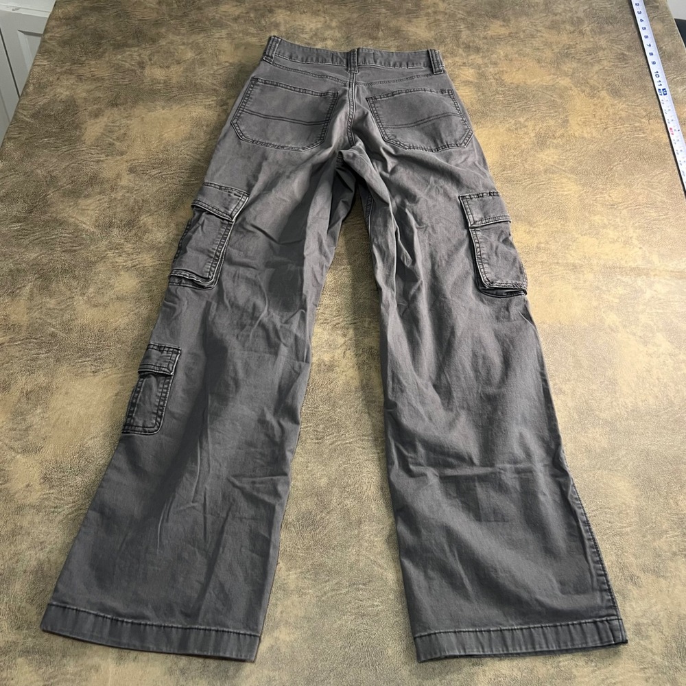 Hollister Cargo Pants Womens 0R 25R Gray Ultra High-Rise Baggy Wide Leg Utility - Picture 7 of 10